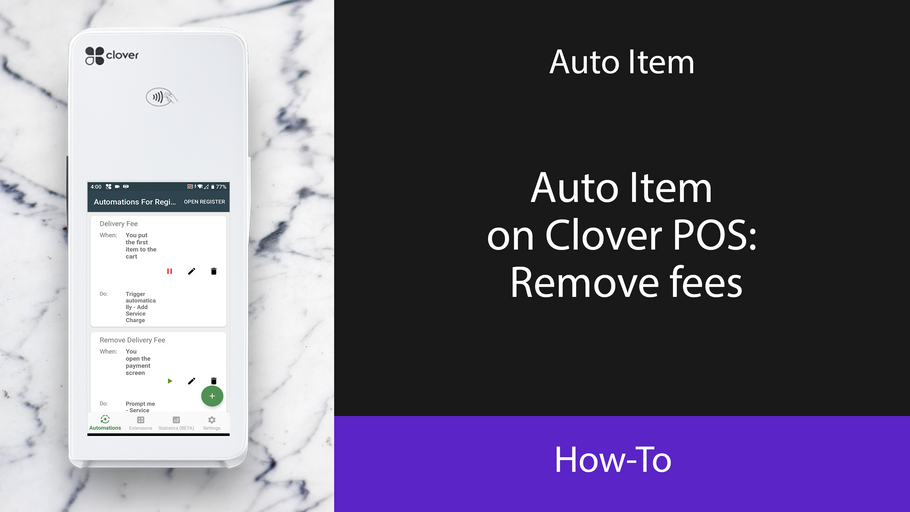 Auto Item on Clover POS: Remove fees
