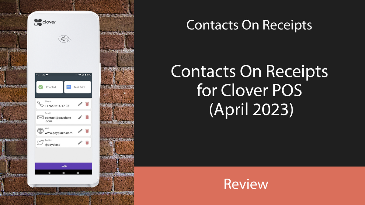 Contacts On Receipts for Clover POS (April 2023) PayPlaxe