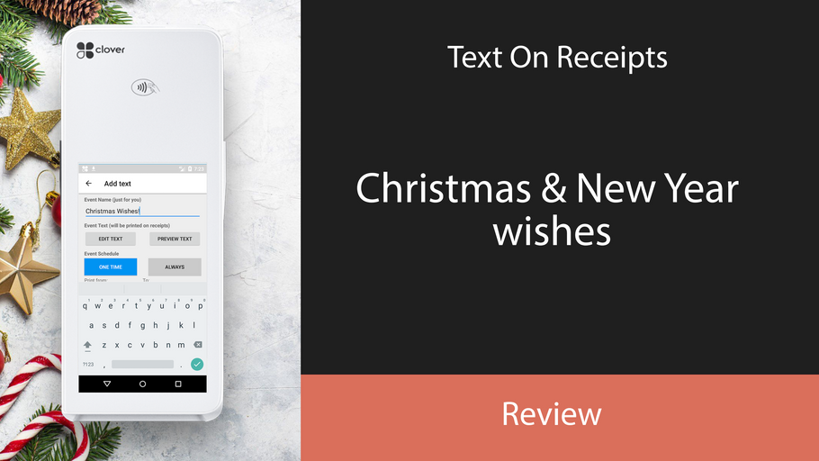 Text On receipts - Christmas &amp; New Year wishes