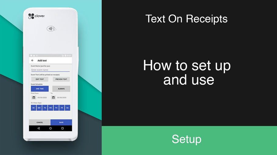 Text On Receipts for Clover POS: How to set up and use?