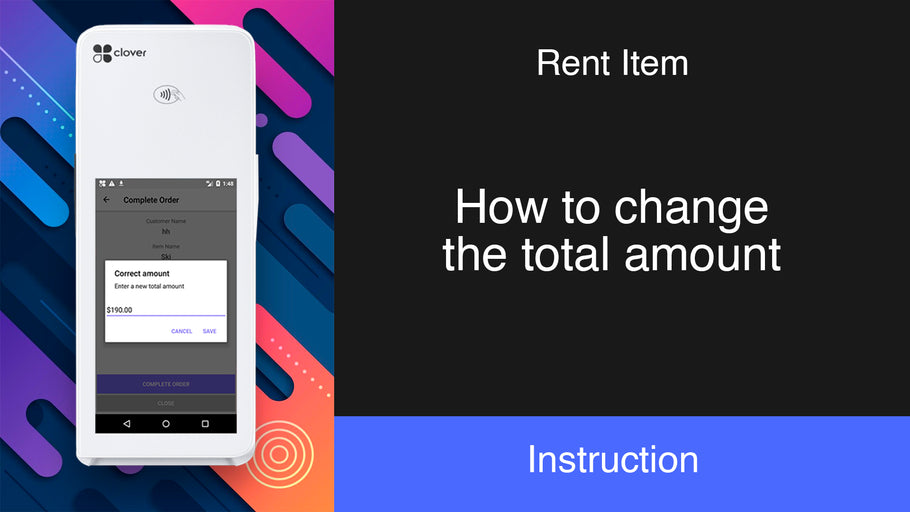 Rent Item: How to change the total amount?