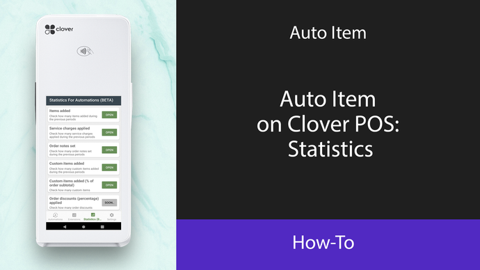 Auto Item on Clover POS: Statistics