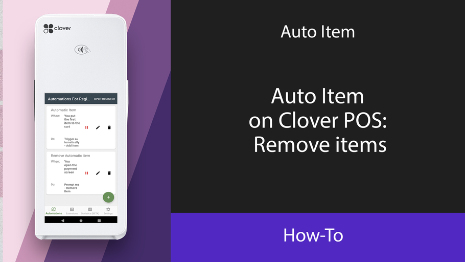 Auto Item on Clover POS: Remove items