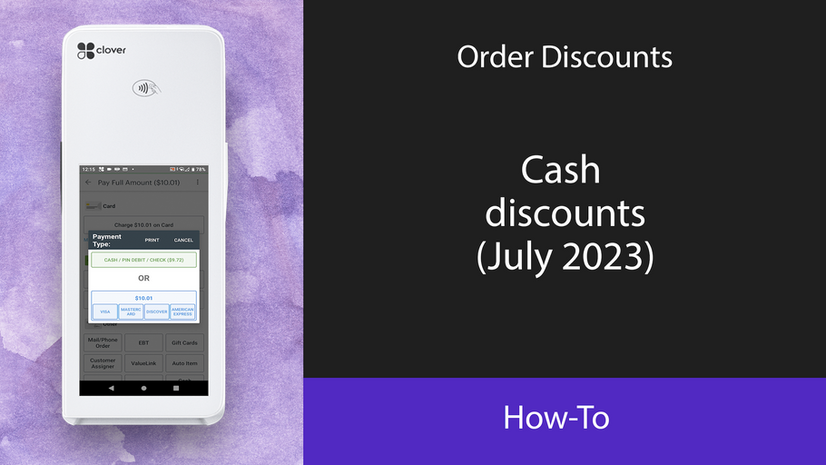 Order Discounts: Cash discounts (July 2023)