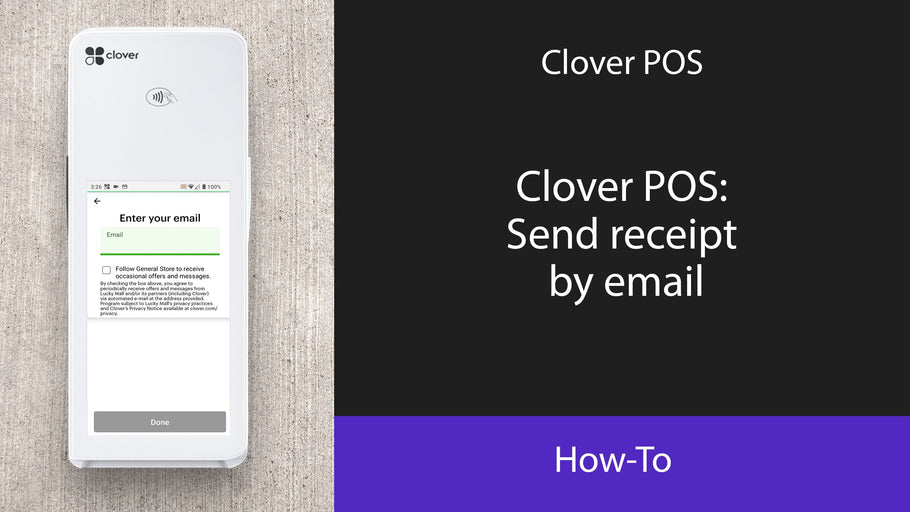 Clover POS: Send a receipt by email