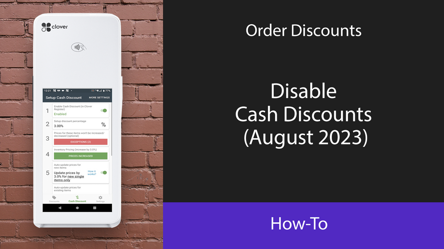 Order Discounts: Disable Cash Discounts (August 2023)