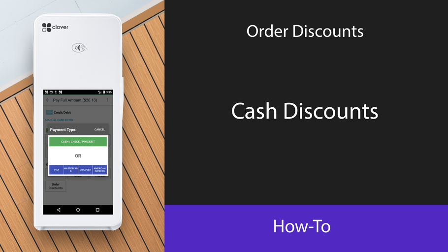 Order Discounts: Cash discounts