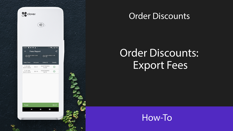 Order Discounts: Export Fees
