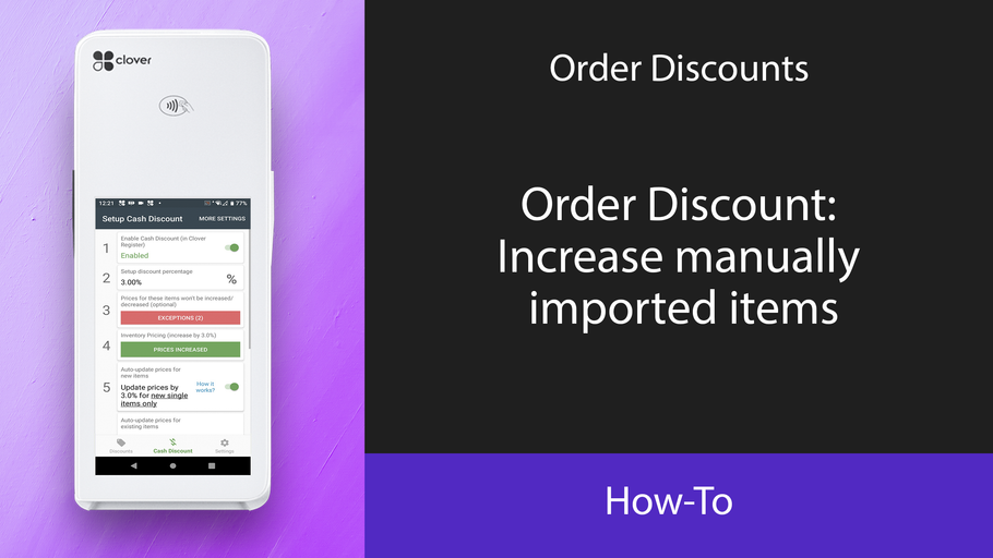 Order Discount: Increase manually imported items