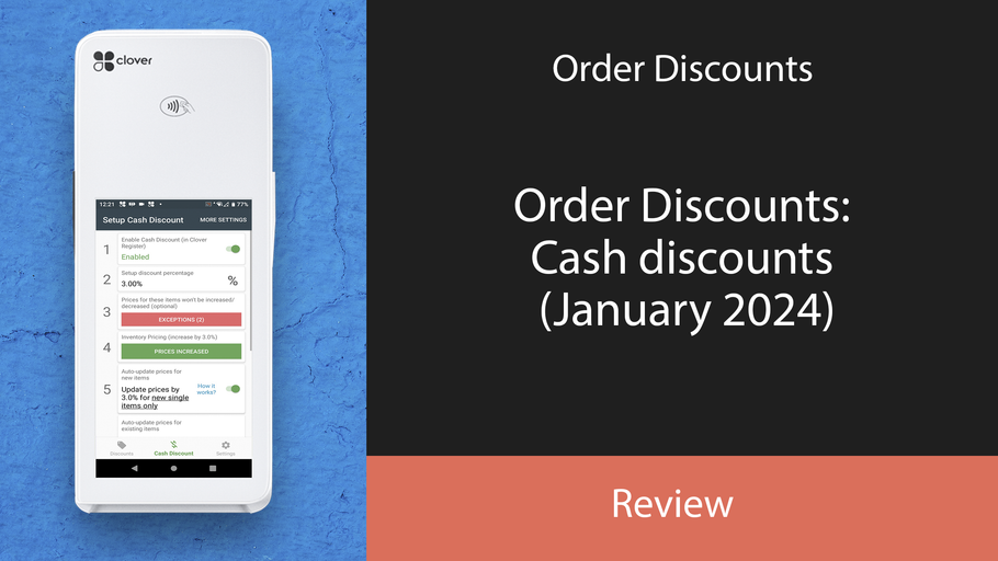 Order Discounts: Cash discounts (January 2024)