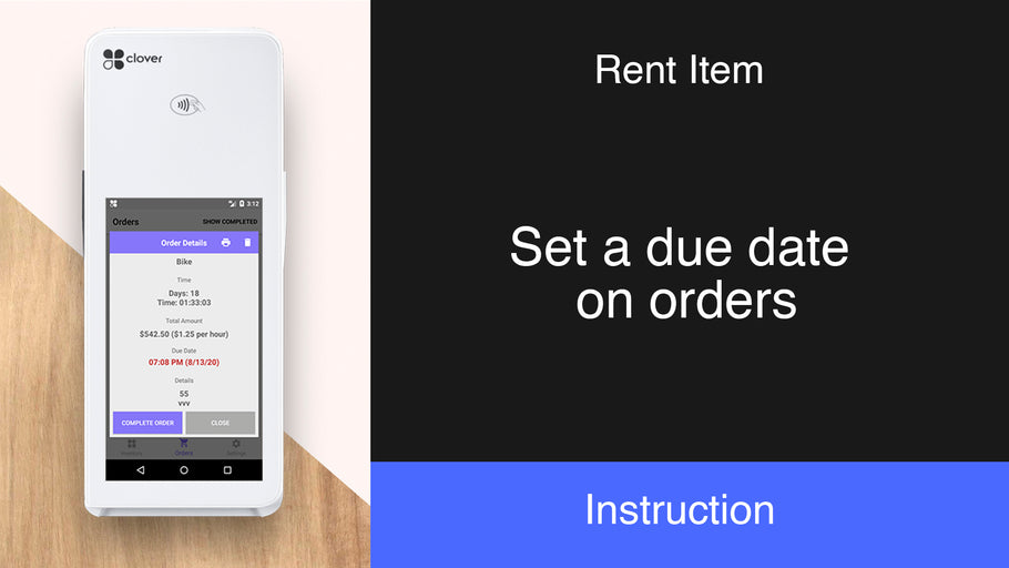 Rent Item: Set a due date on orders
