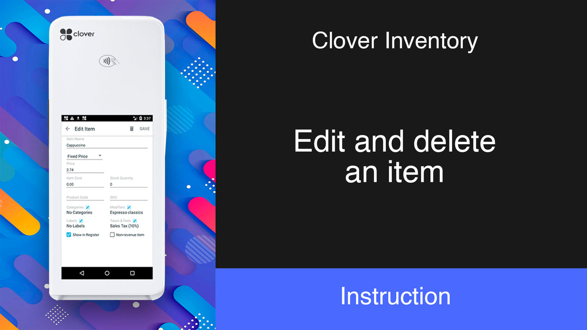 Clover Inventory: Edit and delete an item – PayPlaxe