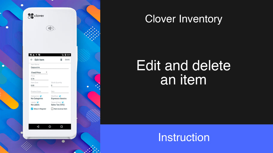 Clover Inventory: Edit and delete an item