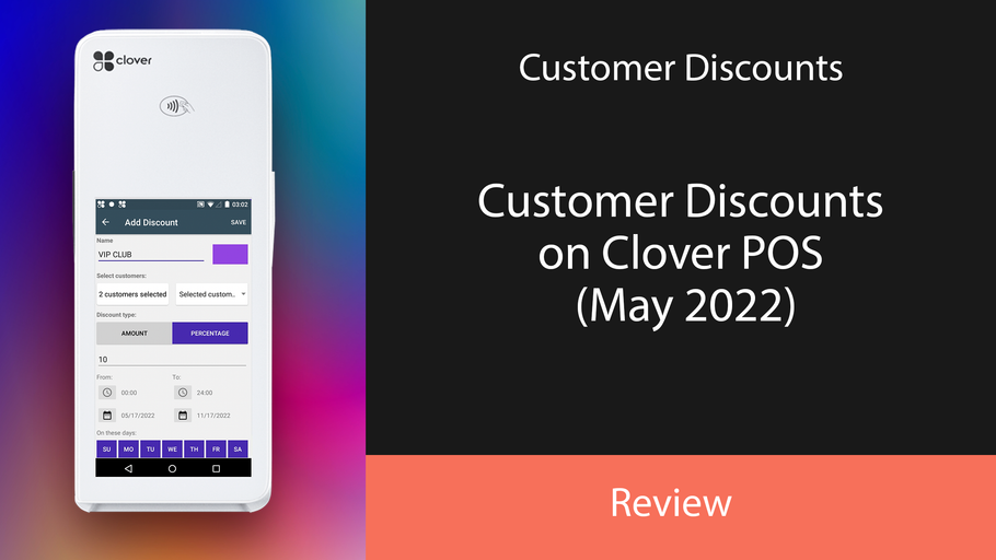 Customer Discounts on Clover POS (May 2022)