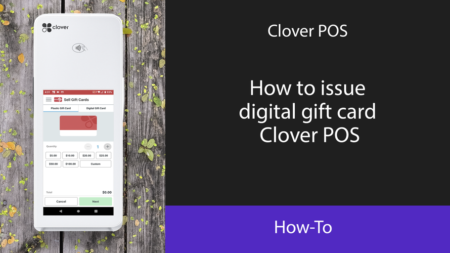 How to issue digital gift card on Clover POS