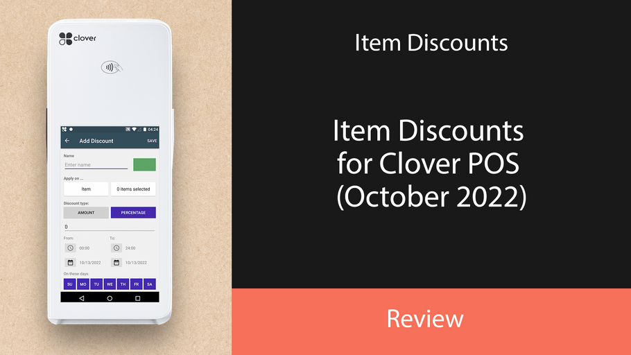 Item Discounts for Clover POS (October 2022)