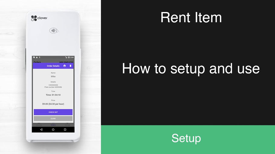 Rent Item for Clover POS: How to setup and use