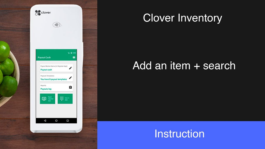 Clover POS: Add an item + search