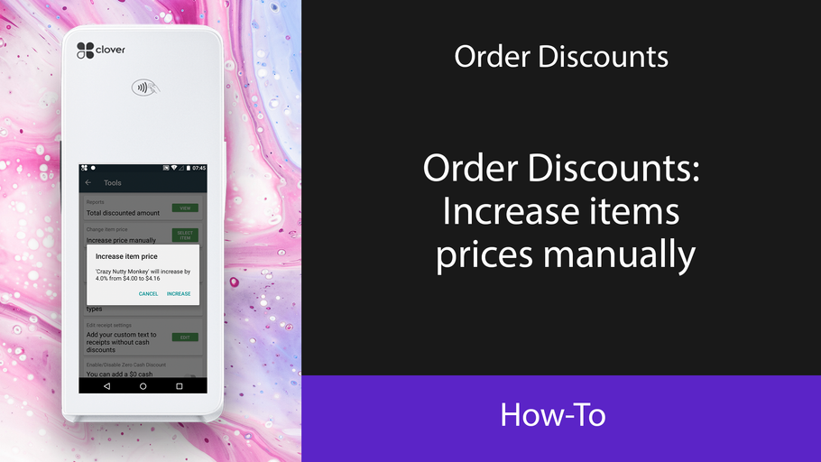 Order Discounts: Increase items prices manually