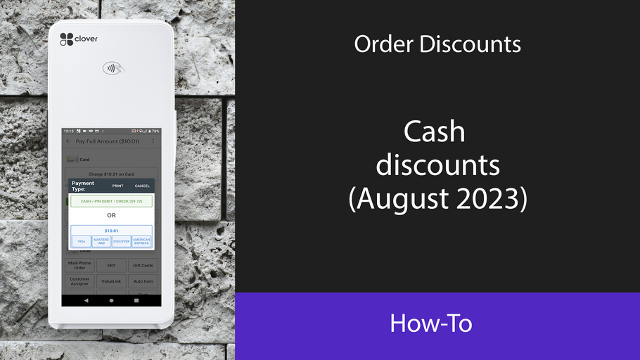 Order Discounts: Cash discounts (August 2023)