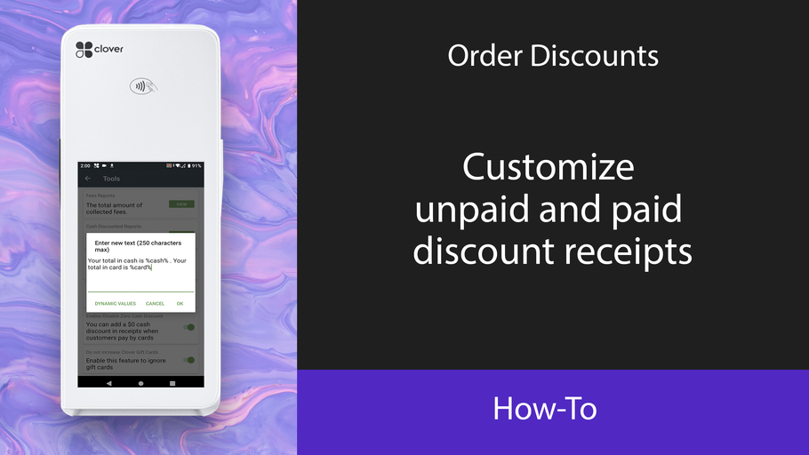Order Discounts: Customize unpaid and paid discount receipts