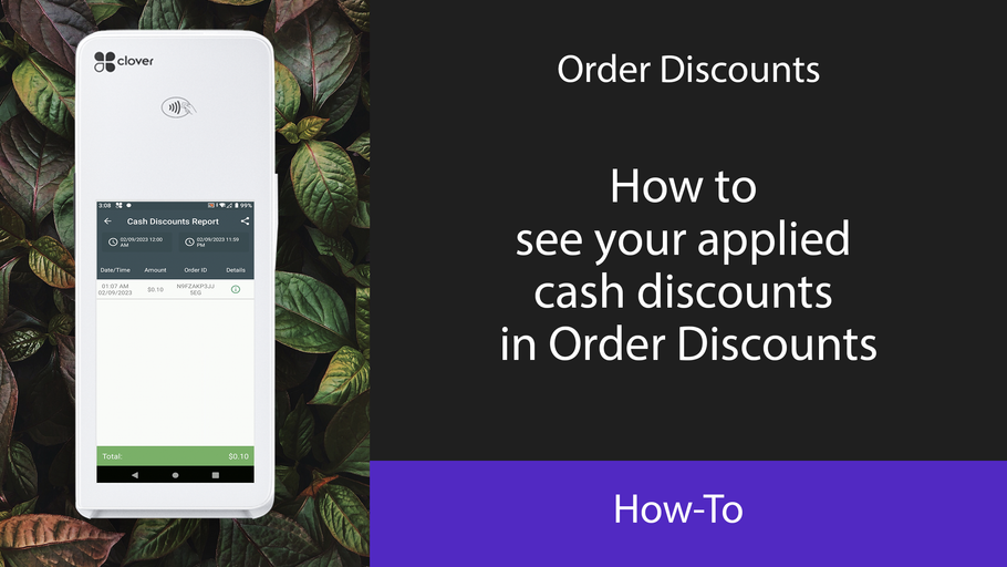 How to see your applied cash discounts in Order Discounts