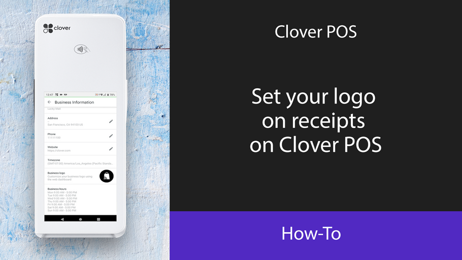 Set your logo on receipts on Clover POS
