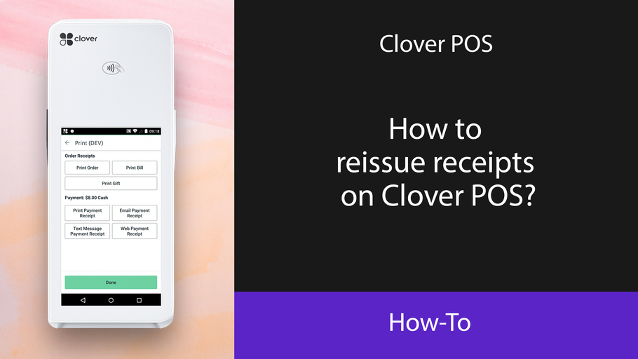 How to reissue receipts on Clover POS?