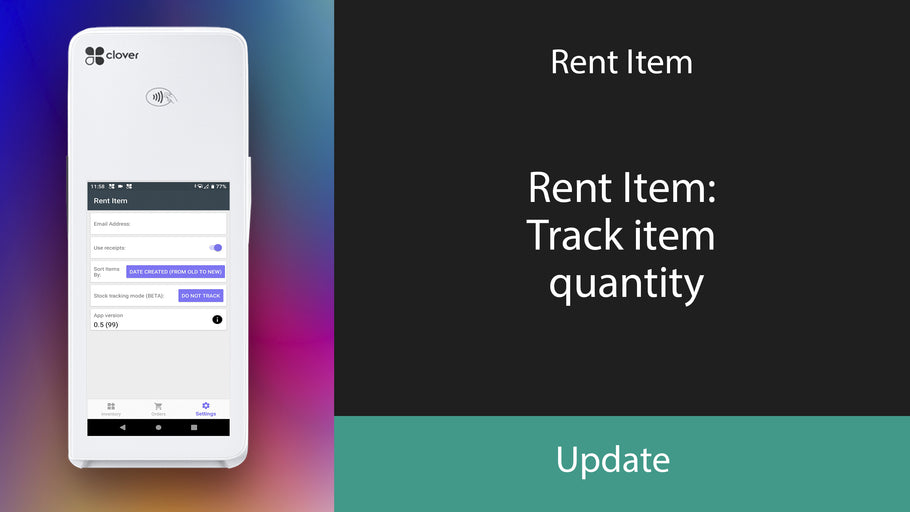 Rent Item: Track item quantity