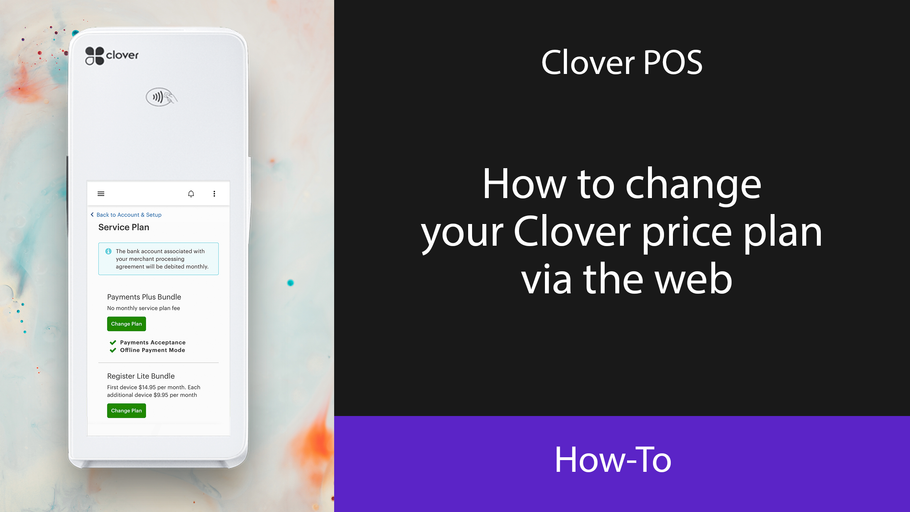 How to change your Clover price plan via the web